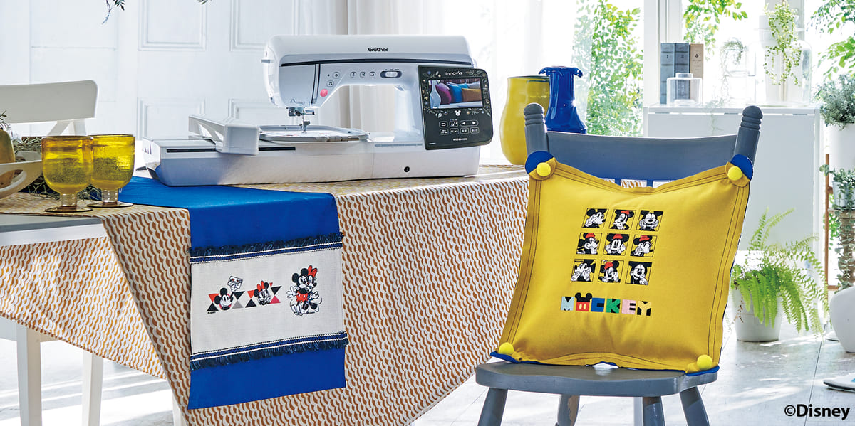 ミッキーとミニーのディズニー刺しゅう100種類を内蔵したミシン