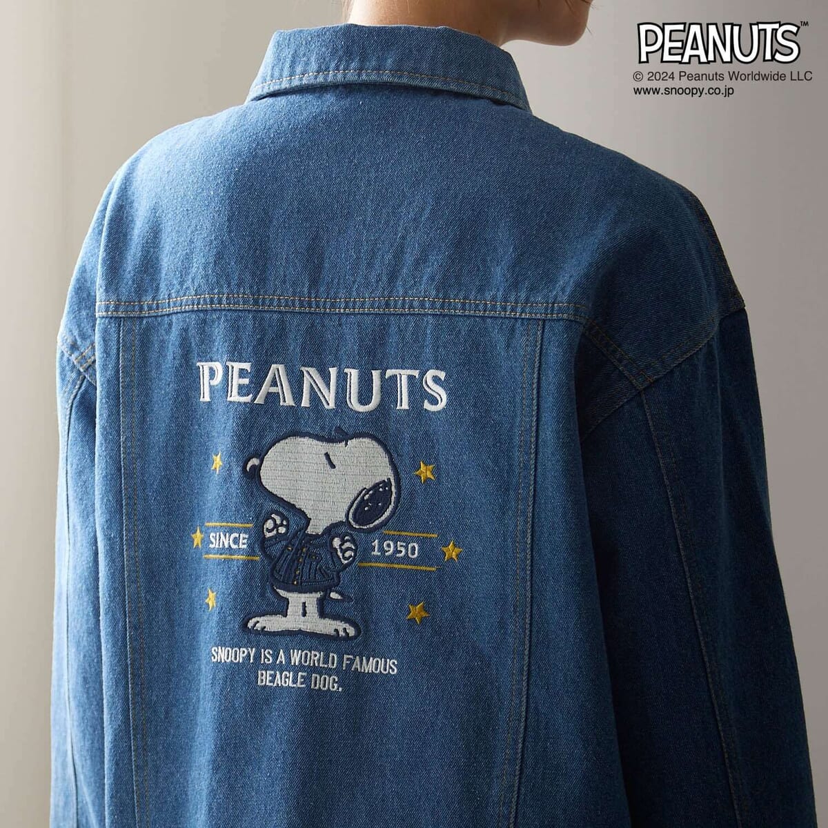 背中のアートがインパクト大！ベルメゾン「スヌーピー」刺繍デニム