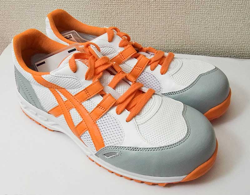 アシックスの安全作業靴FIS33L（0109：ホワイト×オレンジ