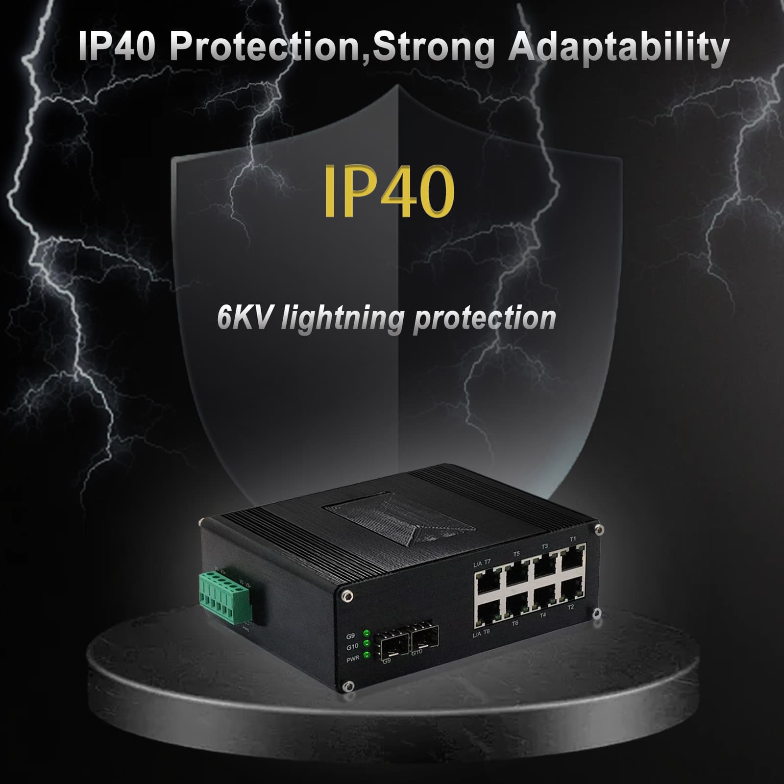 Industrial 8-Port 2.5G + 2x10G SFP Fiber Switch | e-link