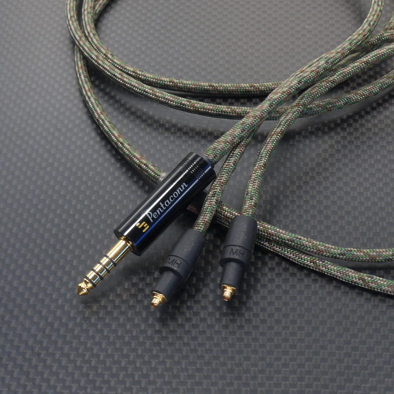 SHURE SRH1540用4.4mm5極バランスケーブル Belden1804A デジタルカモ