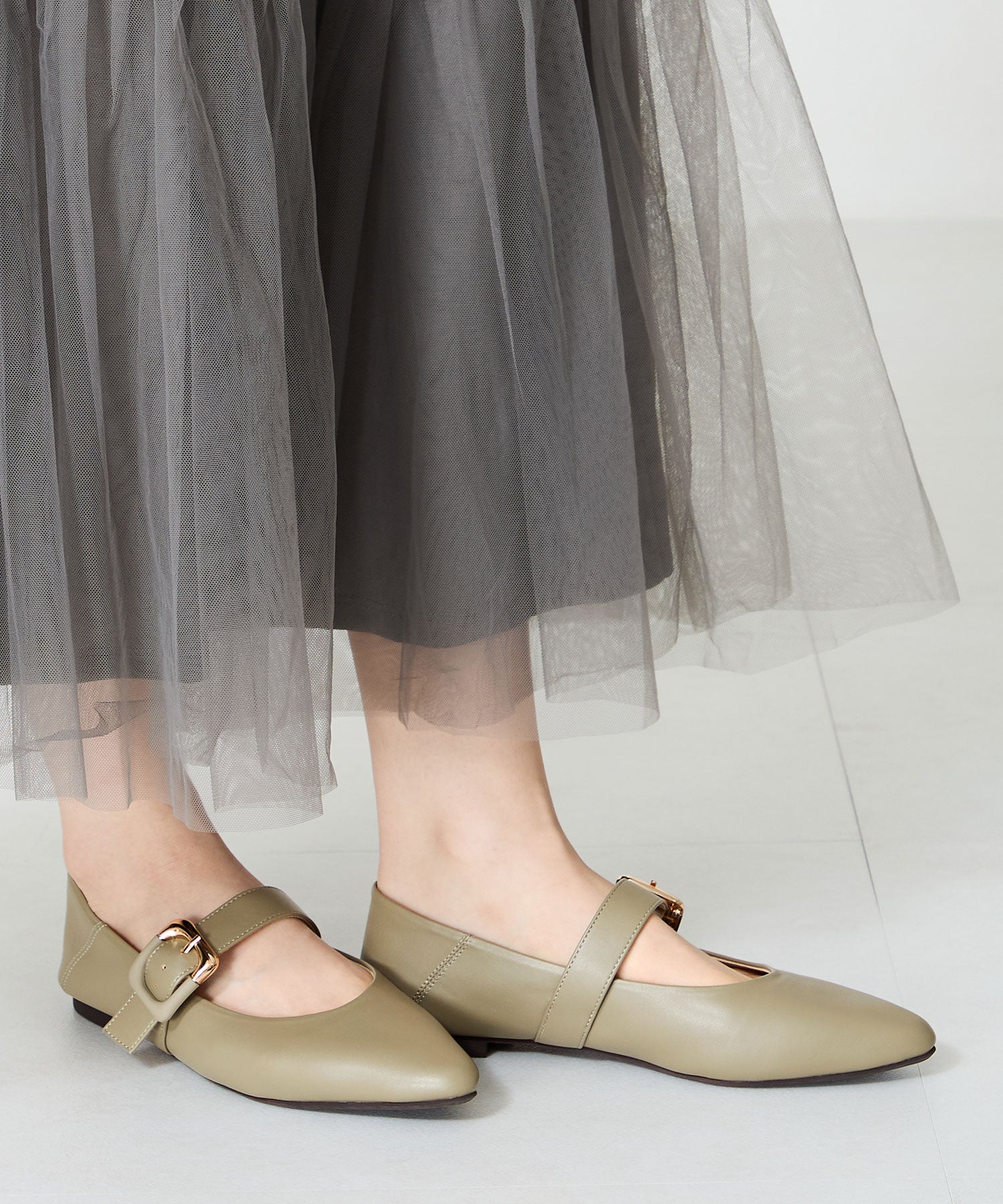 配色バックル柔らかフラットパンプス/52118 – ORIENTALTRAFFIC