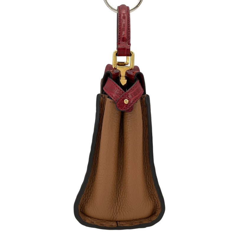 フェンディ FENDI ミニピーカブー セレリア 8BN244 ブラウン レザー