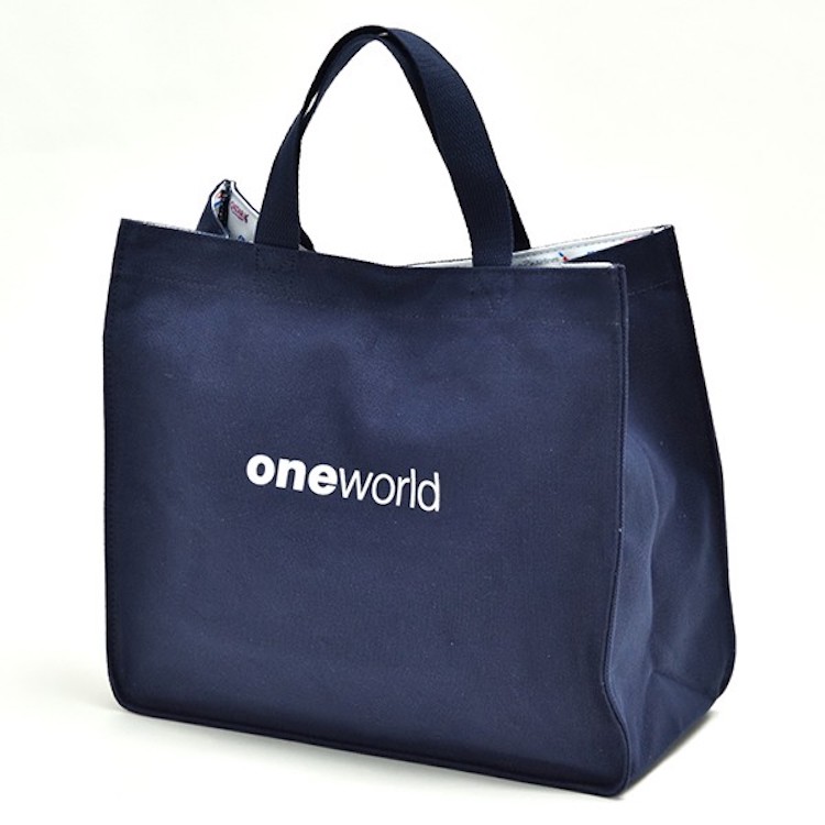 JALオリジナル]ONEWORLDトートバッグ 底板付き ネイビー(ネイビー
