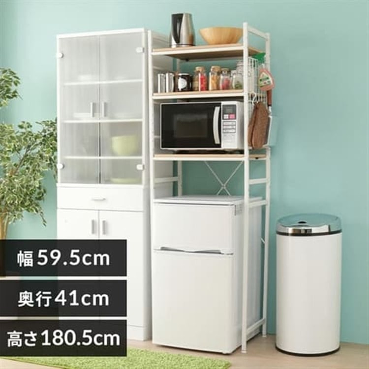 三段冷蔵庫ラック ホワイト