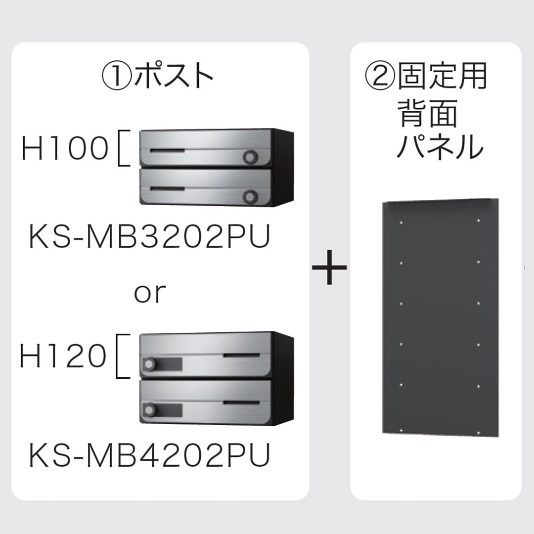 ナスタ ポスト・固定用背面パネルセット(プチ宅ユニット 据置設置対応
