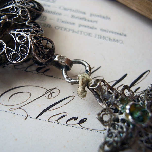 十字架（銀線細工） - Eggplant