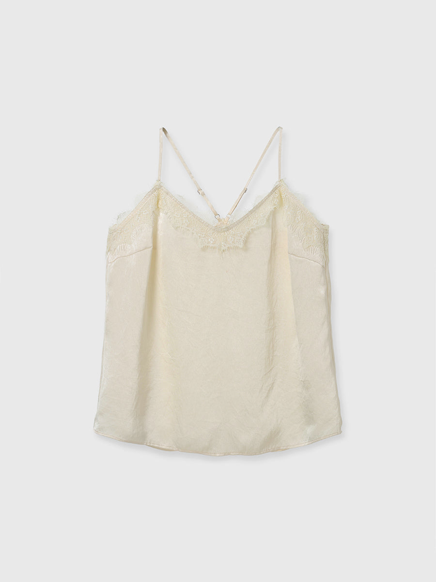 サテンレースキャミ