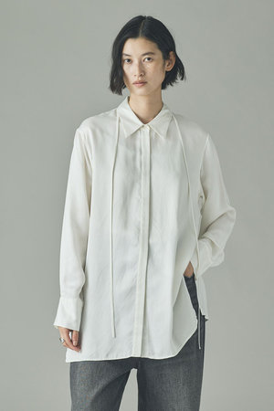 Curensology(カレンソロジー)｜キュプラサテンシャツ/ホワイト の通販