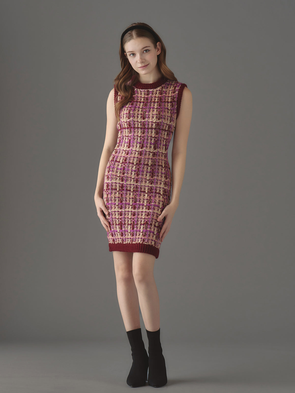 Sleeveless tweed knit one-piece | エミリアウィズ 公式オンラインストア