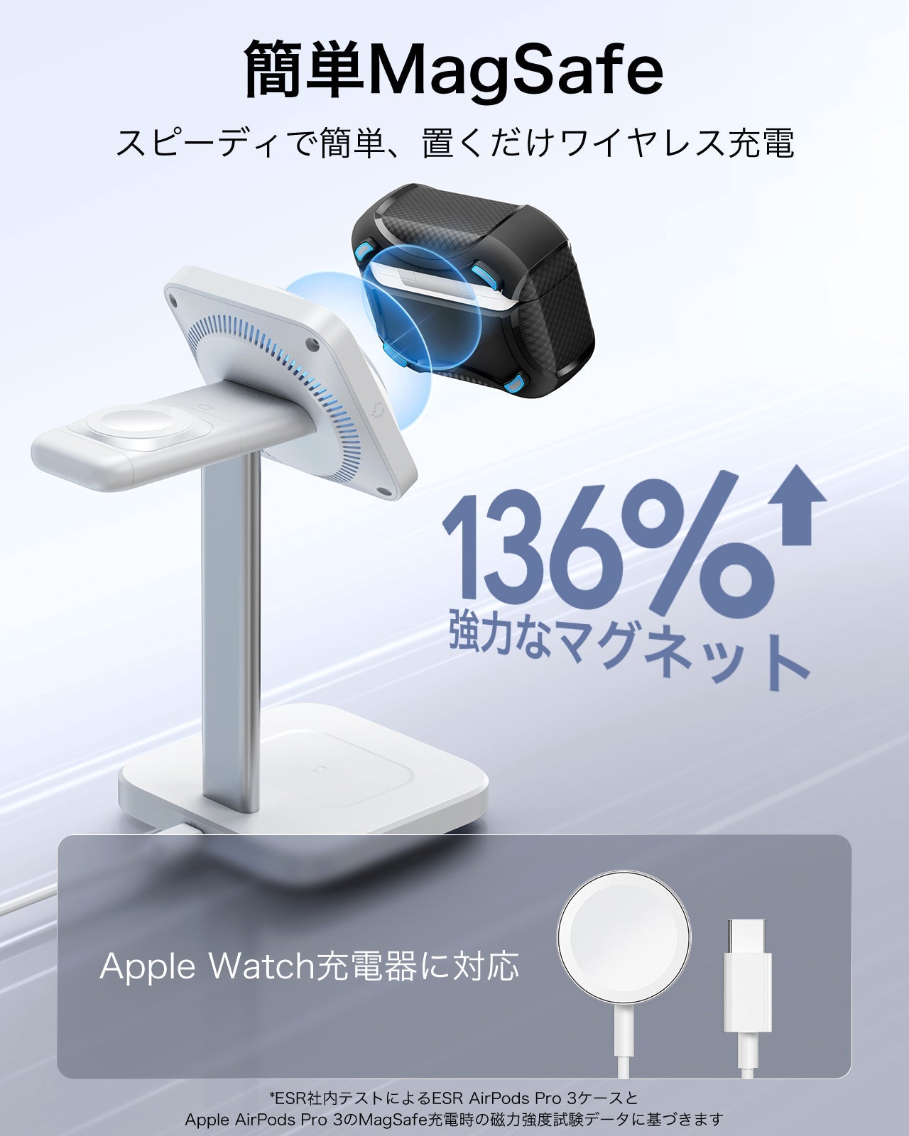 AirPods Pro 3用 MagSafe対応 ワイヤレス充電ケース｜ESR Cyberタフ