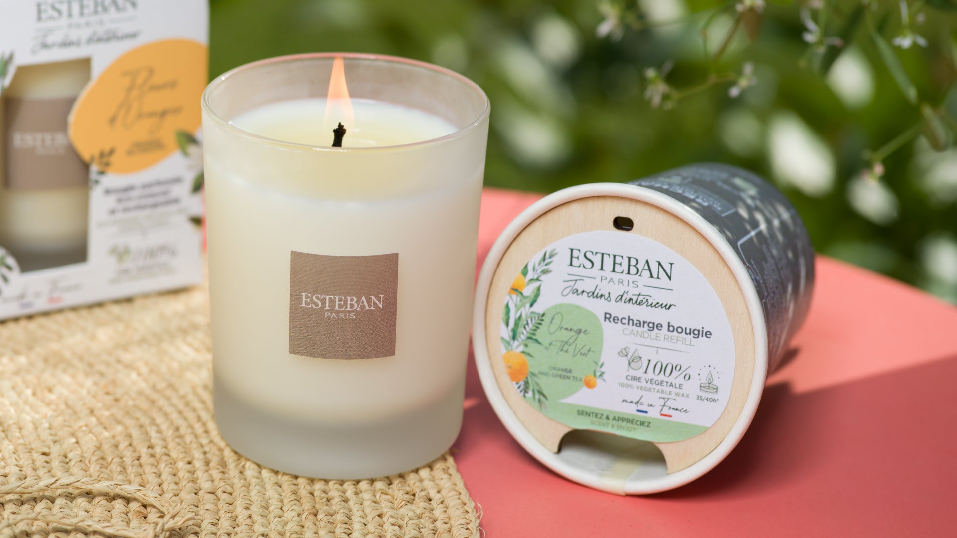 インテリアガーデンナチュール オレンジ&グリーンティー キャンドル