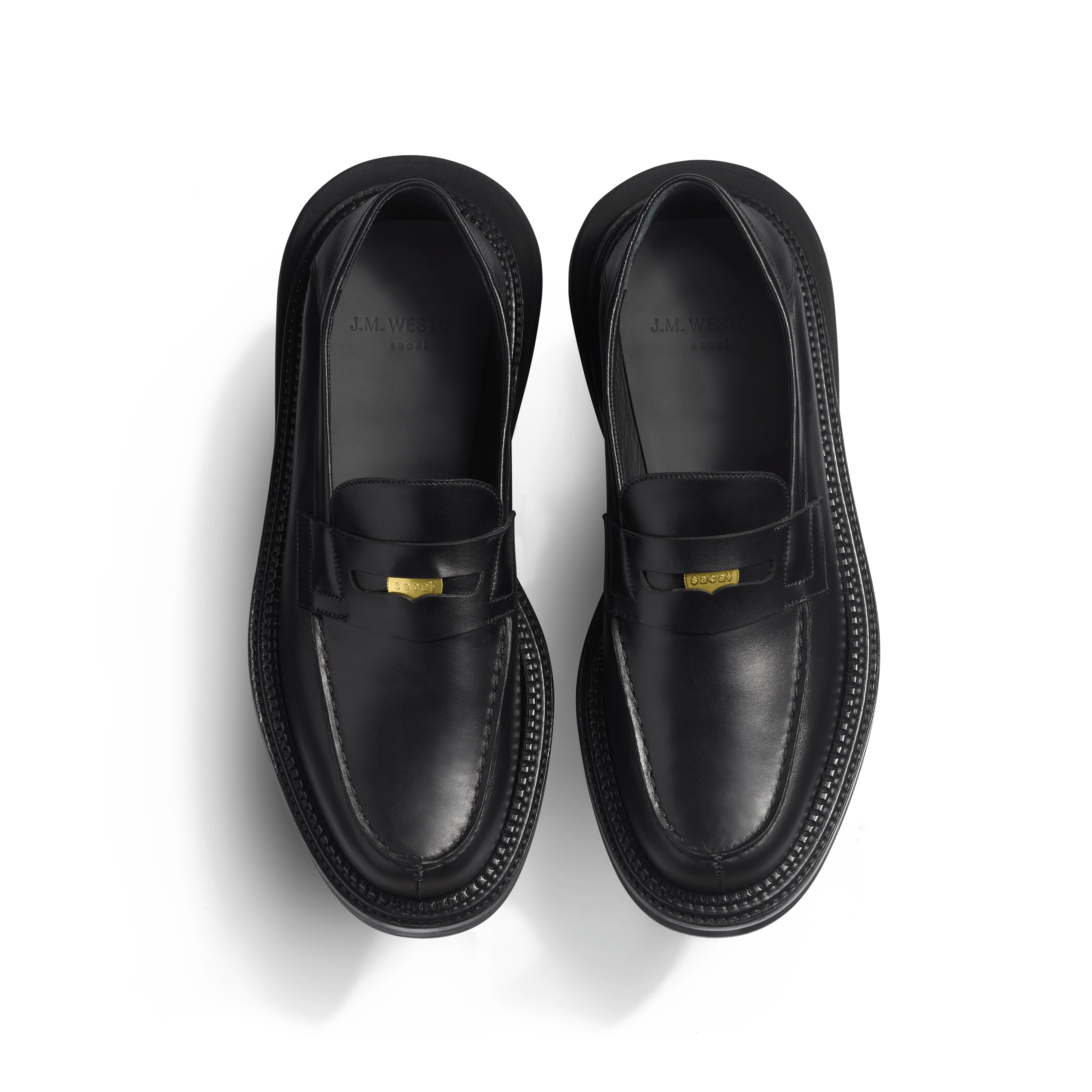 Black soft calf leather Loafer J.M. Weston x sacai
