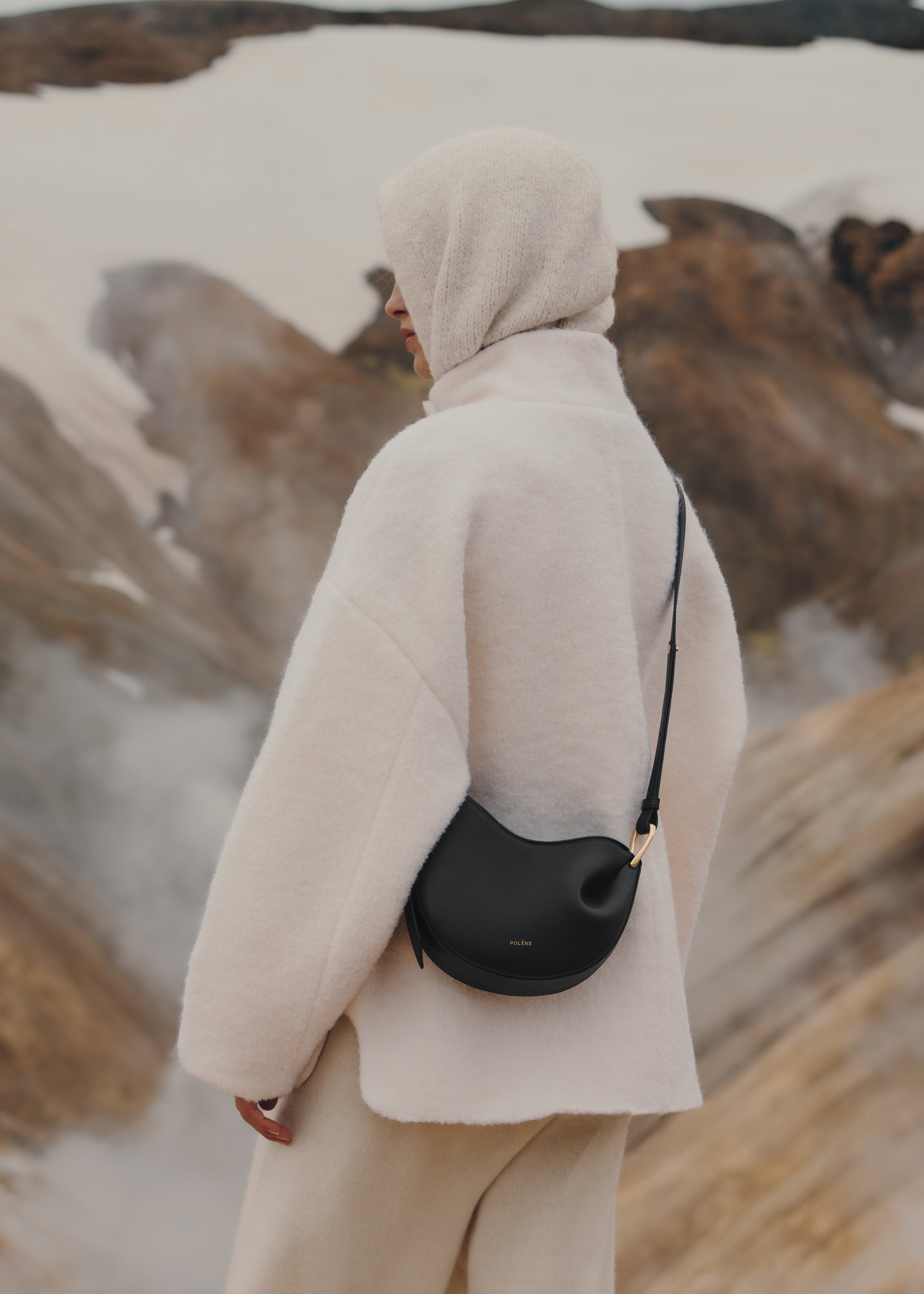 Polène | Bag - Tonca - Textured Black – Polène EU