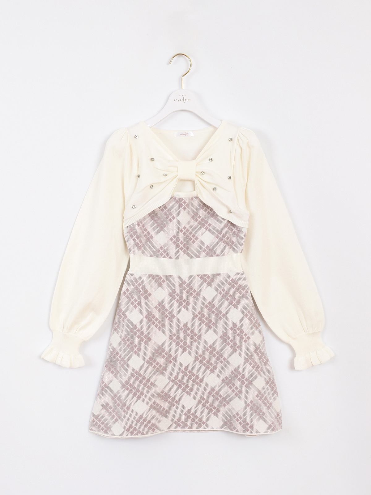 長袖チェックリボンニット｜evelyn（エブリン）公式通販サイト
