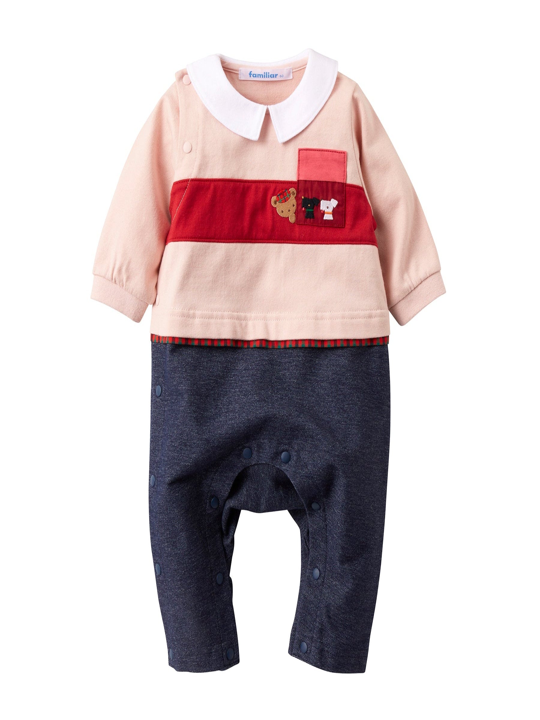 美品familiar ファミリア ベビー カバーオール 70cm 美品ファミリア