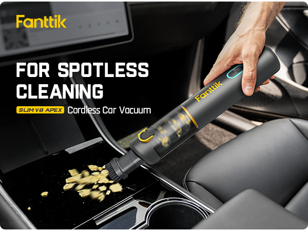 Fanttik Slim V8 Apex Car Vacuum - 4-in-1 Multifunctional Mini Vacuum