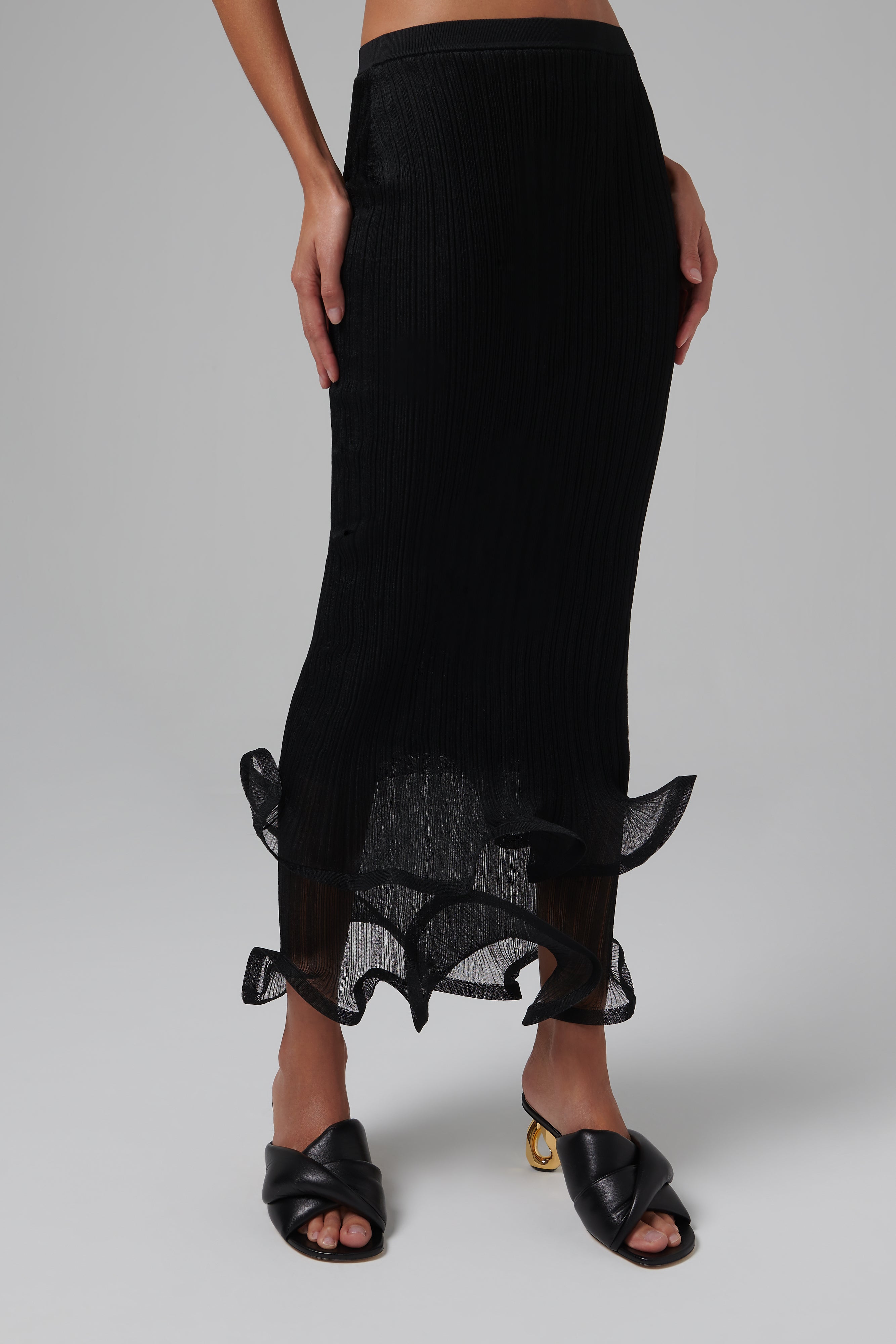 Simkhai Black Kelso Midi Skirt