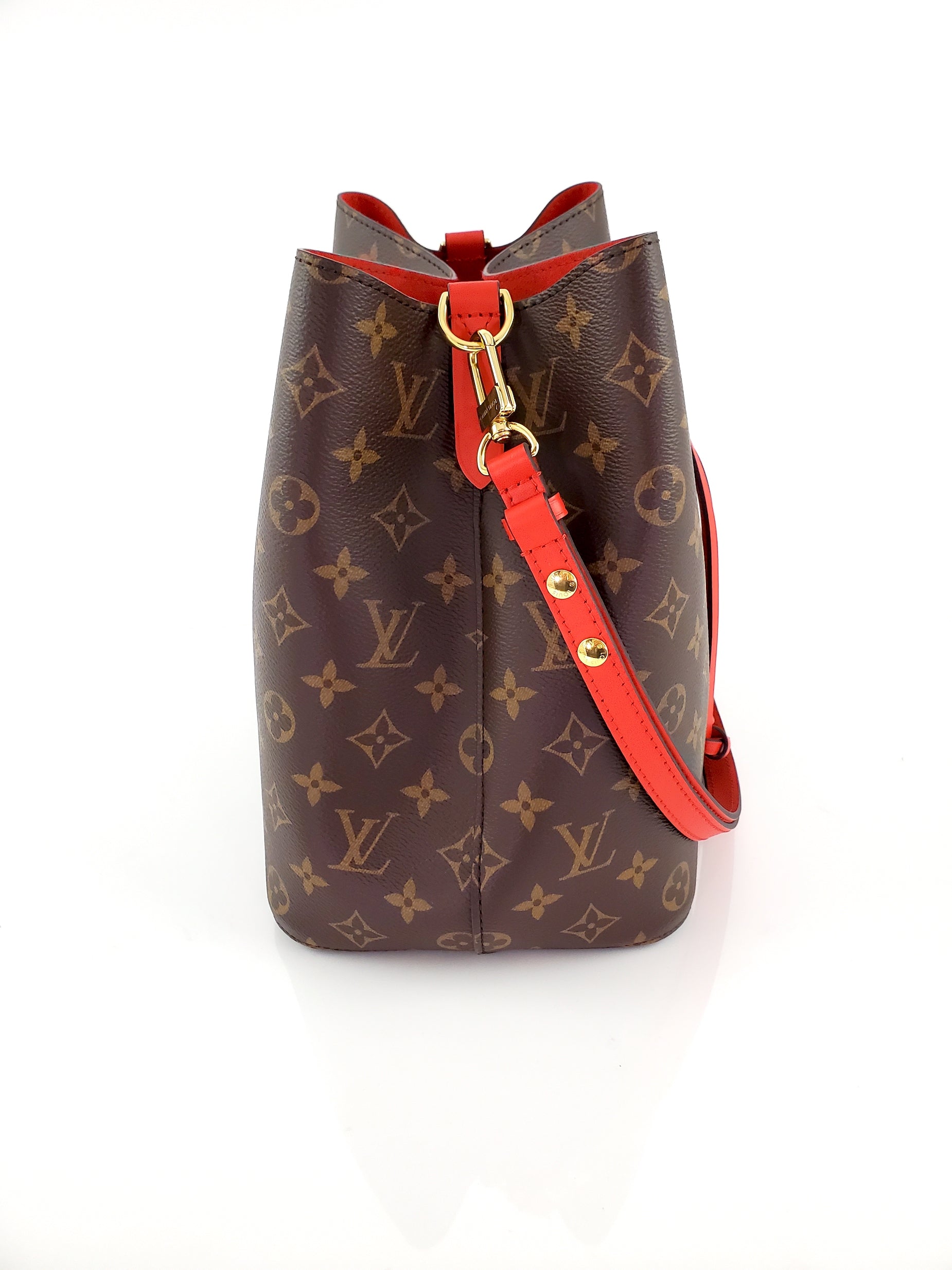 LOUIS VUITTON 2021 NeoNoe M44021 Monogram MM Red Bucket Crossbody
