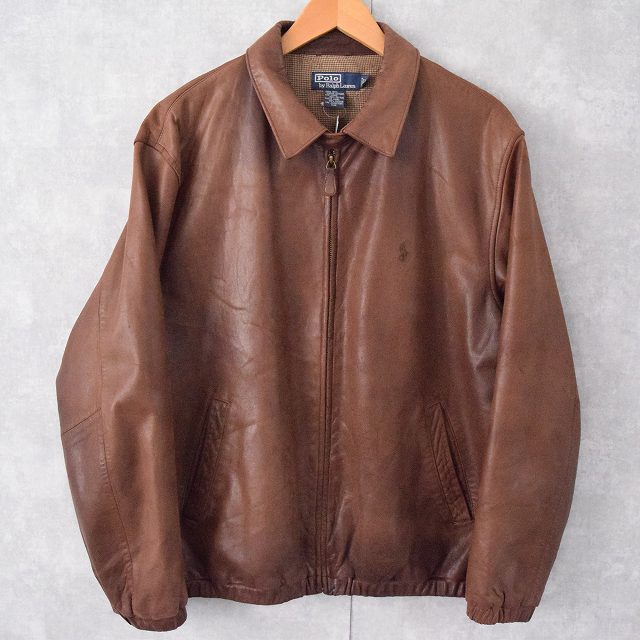 ポロラルフローレン レザー 革ジャン ブラウン 茶 ｜ヴィテージ古着屋