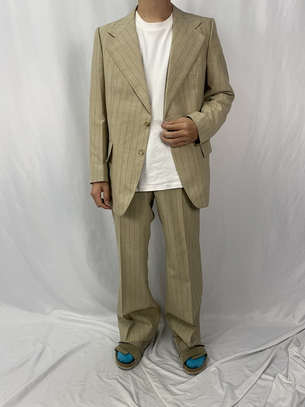 70年代 70s イブサンローラン ベージュ ブランド セットアップ