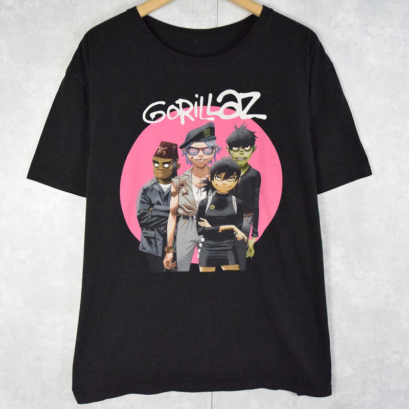 2000s 2000年代 黒 ブラック 半袖 ゴリラズ バンT プリント
