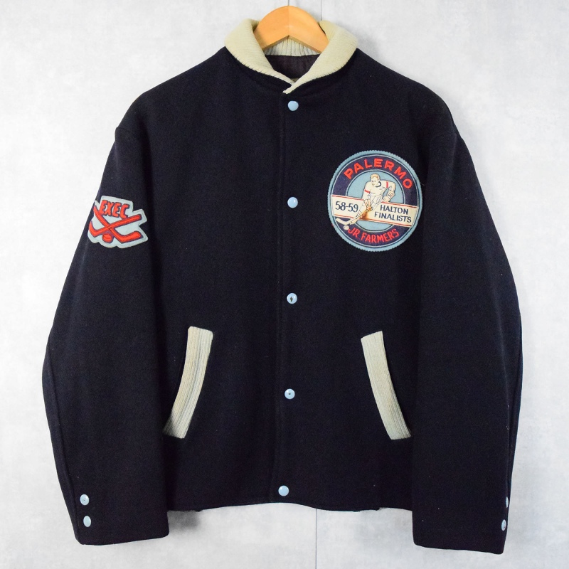 50s 50年代 ジャケット ネイビー 紺 刺繍 ワッペン│ヴィテージ古着屋