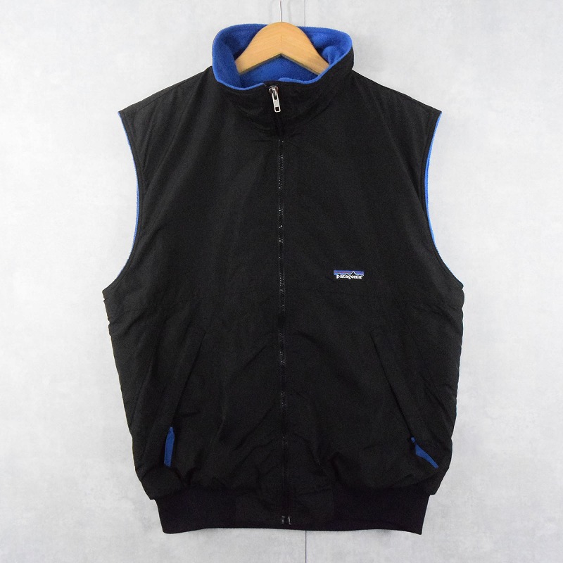 90年代 90s パタゴニア アウトドア ナイロン フリース 青 黒 ブラック