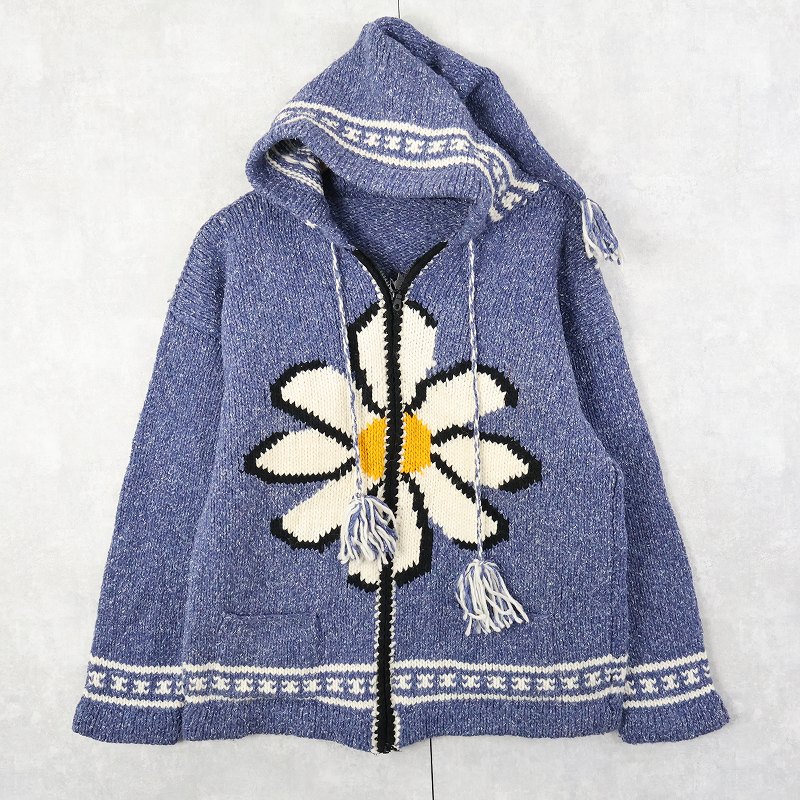 花柄 エクアドルニット ジップパーカー │ヴィテージ古着屋Feeet 通販