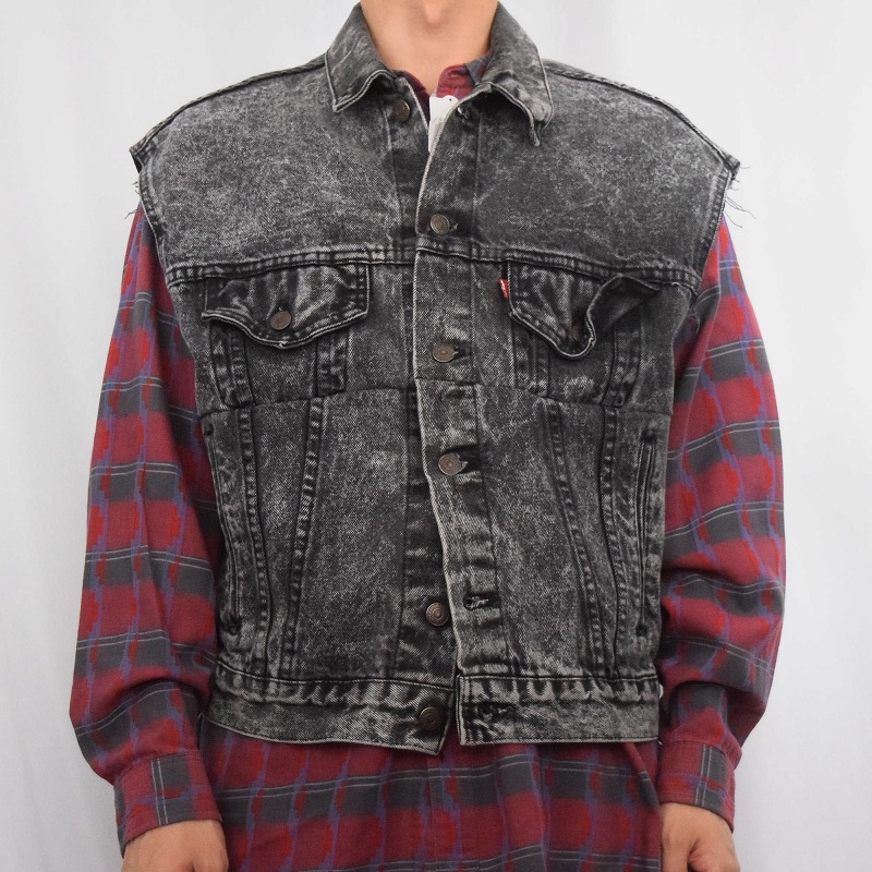 80年代 80s リーバイス Gジャン ベスト 黒 ブラック │ヴィテージ古着