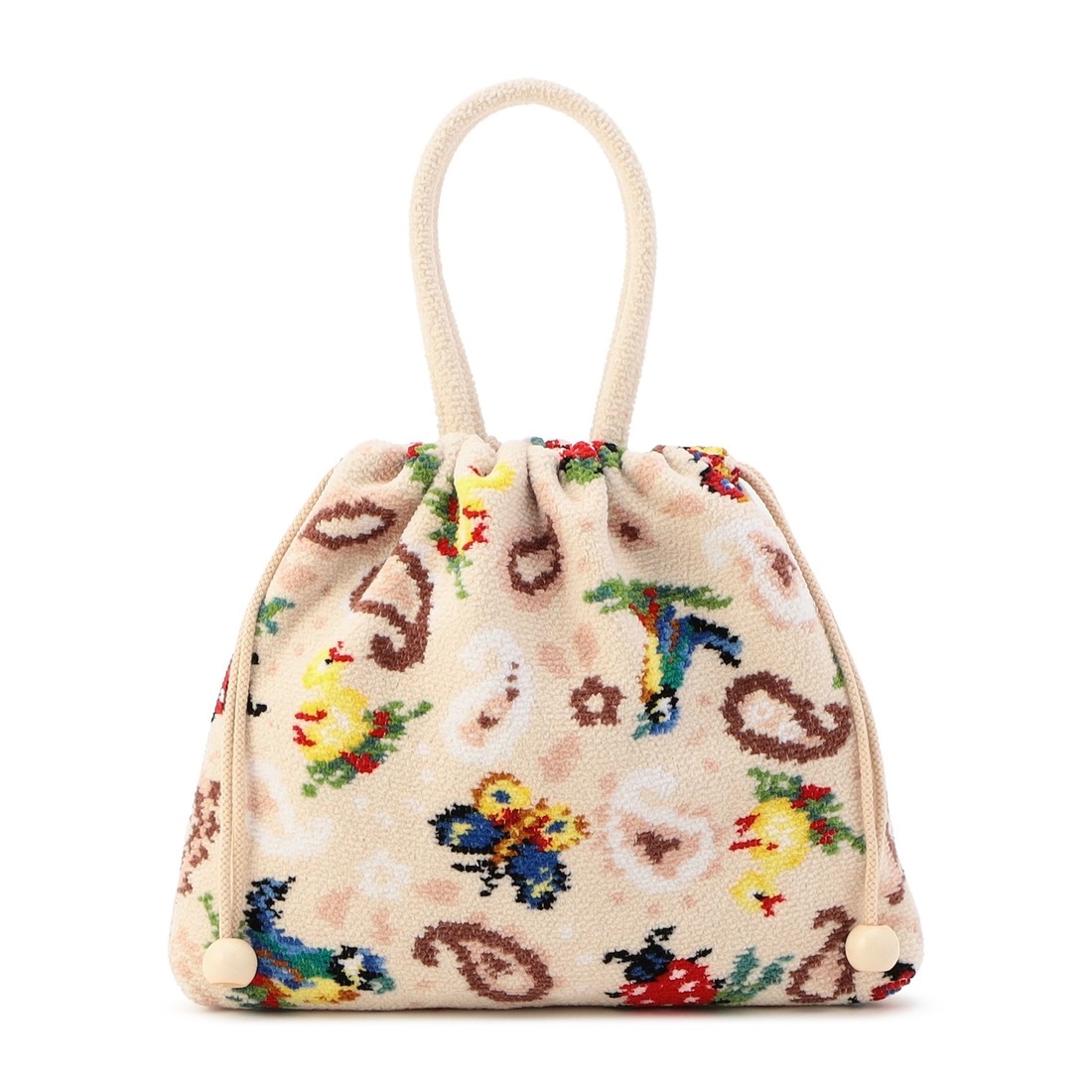 ハイジペイズリー 手付き巾着 HPY-257017（WEB限定）(ベージュ