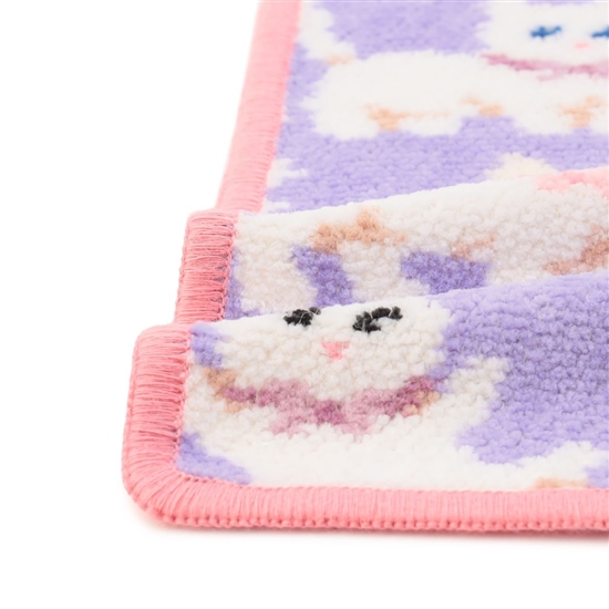 モフモフネコチャン ハンカチ（WEB限定）(ペールパープル×ピンク