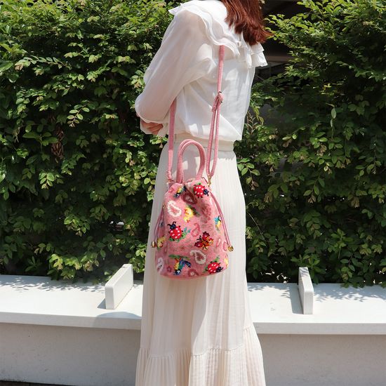 ハイジペイズリー 巾着ショルダーバッグ HPY-257008(ピンク): FEILER