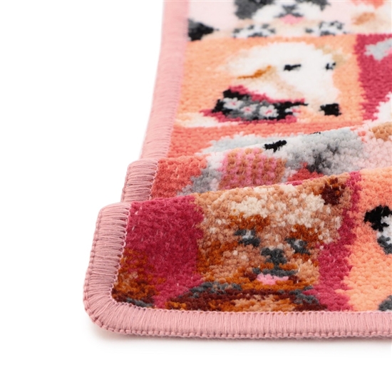 ルック！マイドッグ ハンカチ(オレンジ×ピンク): FEILER｜フェイラー