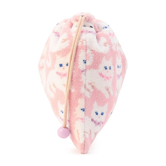 モフモフネコチャン 巾着 L/MNC-260283(ペールピンク): LOVERARY BY