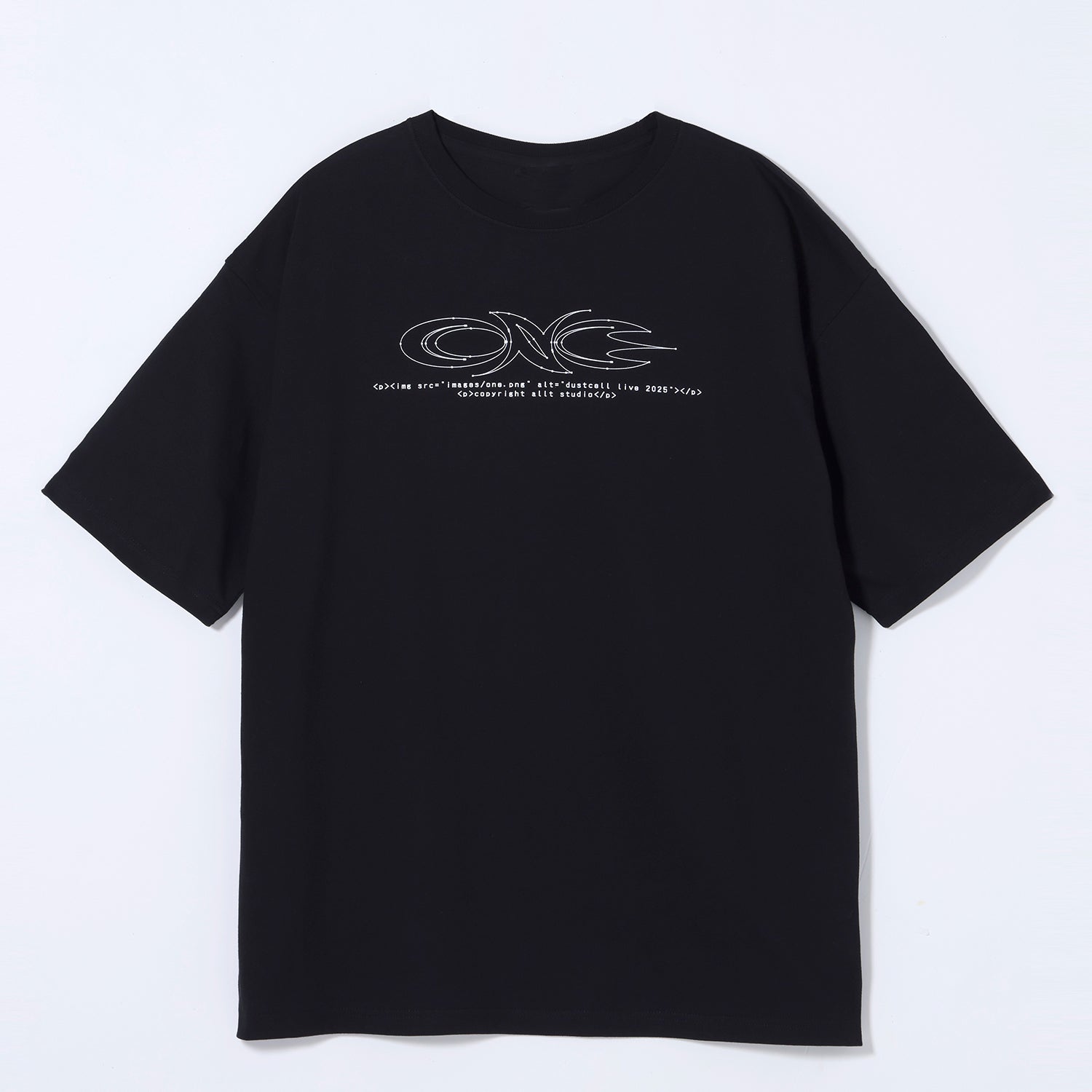DUSTCELL】「ONE」ビッグシルエットTシャツ A／BLACK／DUSTCELL LIVE