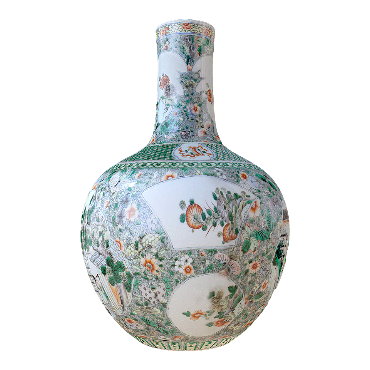 清代康熙五彩天工开物“亲蚕”天球瓶3D模型_3D打印_3D图纸下载_3D建模_