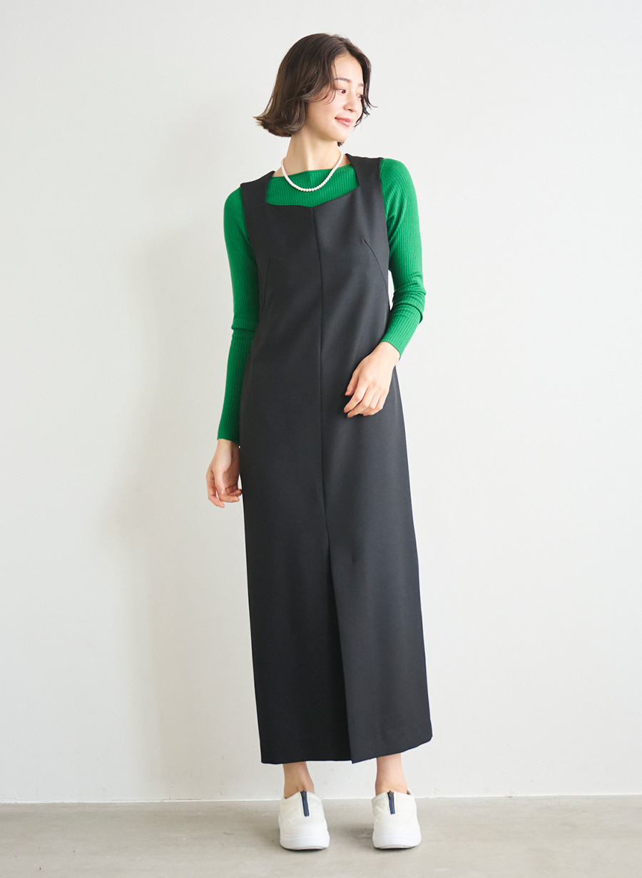 Oggiコラボ】ナロージャンパースカート（マキシ）｜LOUNIE（ルーニィ