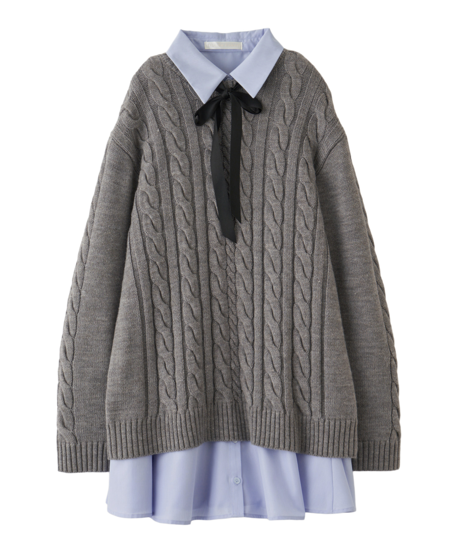 ケーブルニット＆シャツミニワンピースセット｜PETAL ONLINE（ペタル