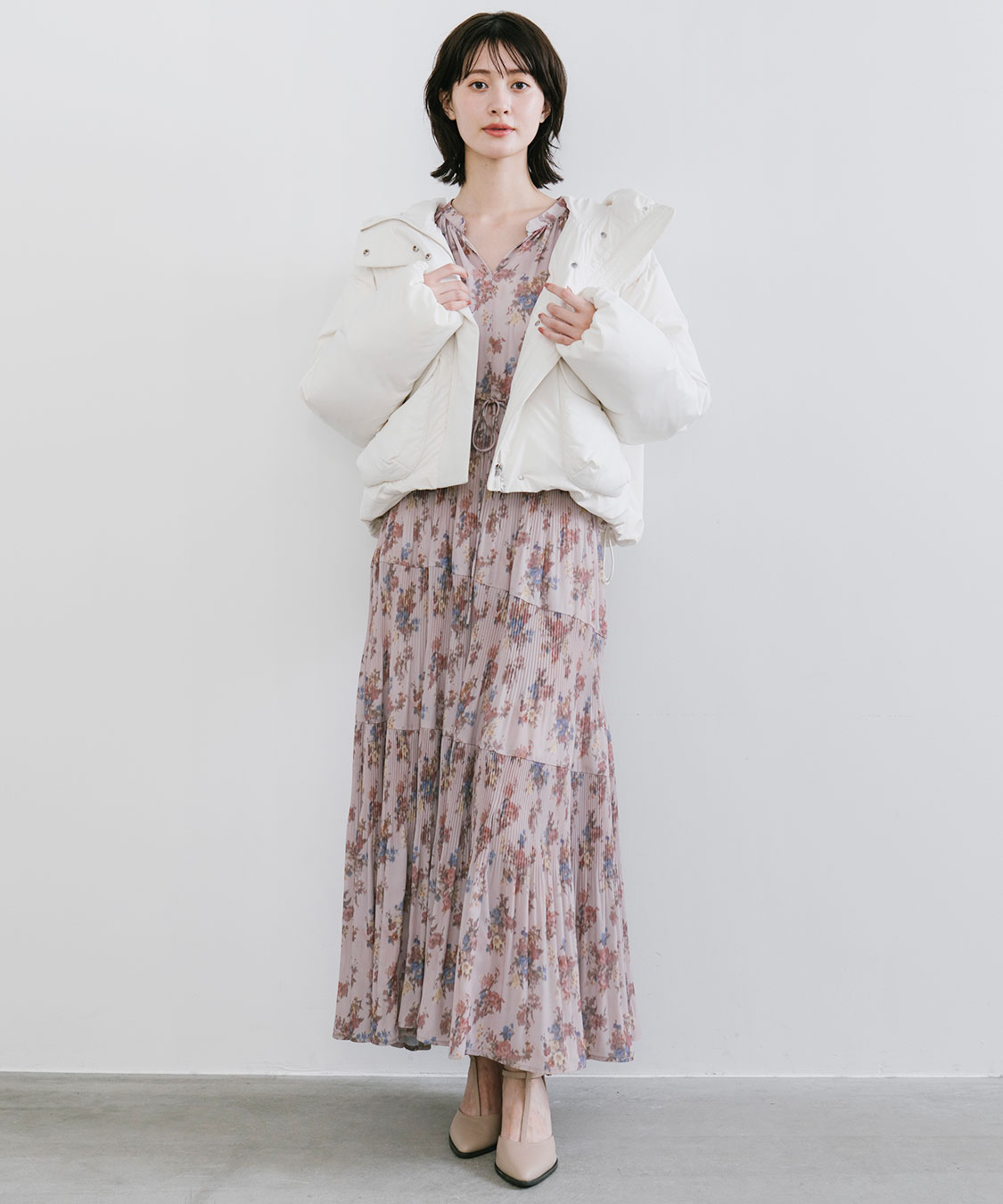 フラワープリントプリーツティアードワンピース｜PETAL ONLINE（ペタル