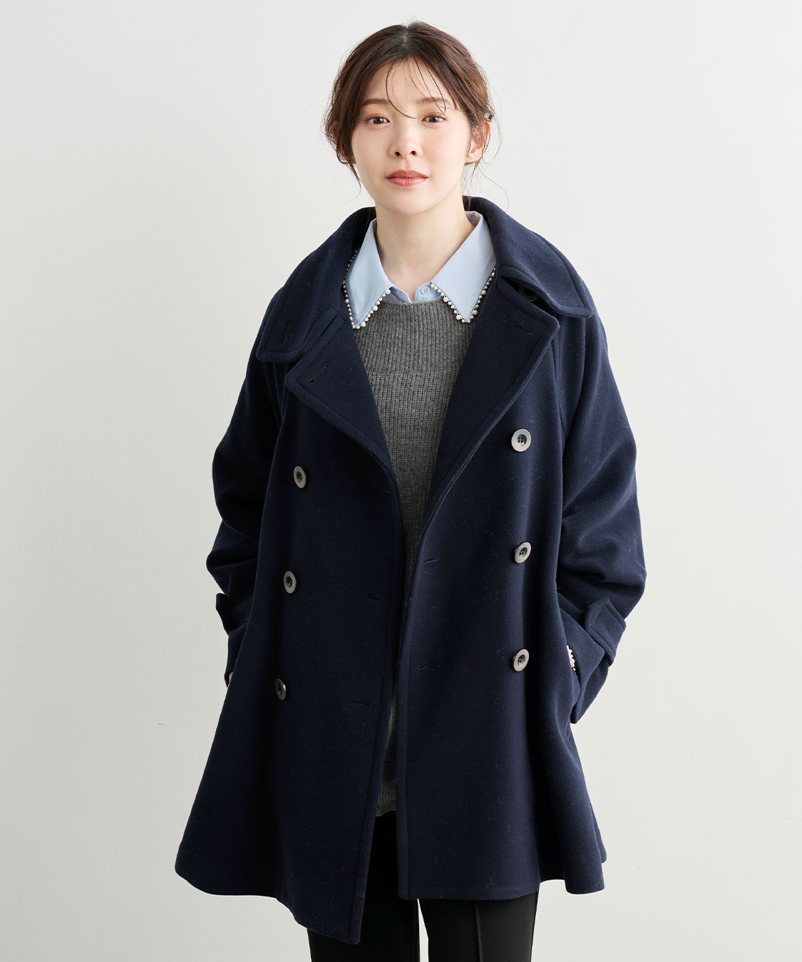 スタンドカラーミドル丈トレンチコート｜PETAL ONLINE（ペタルオンライン）