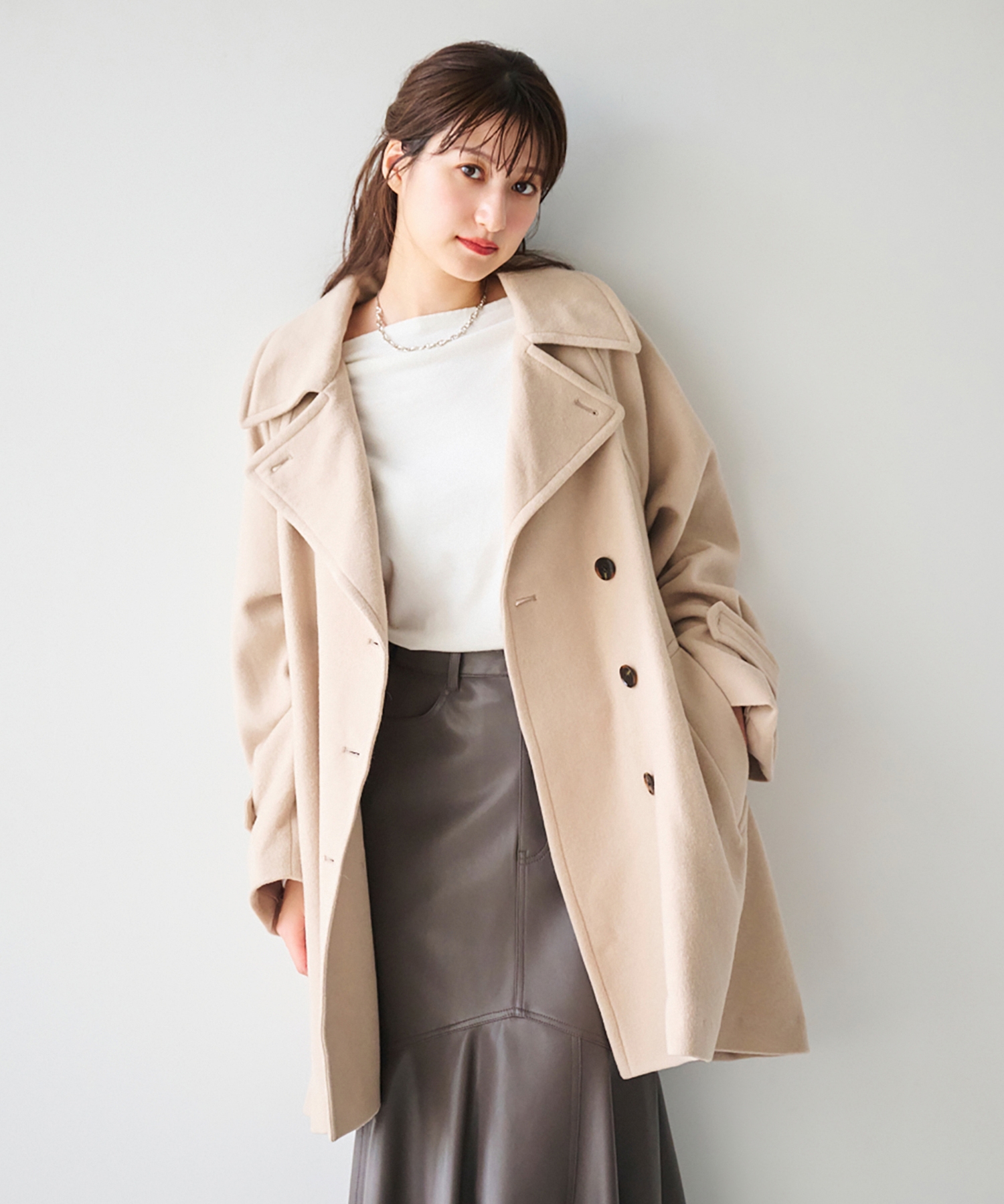 ミドル丈ウールトレンチコート｜PETAL ONLINE（ペタルオンライン）