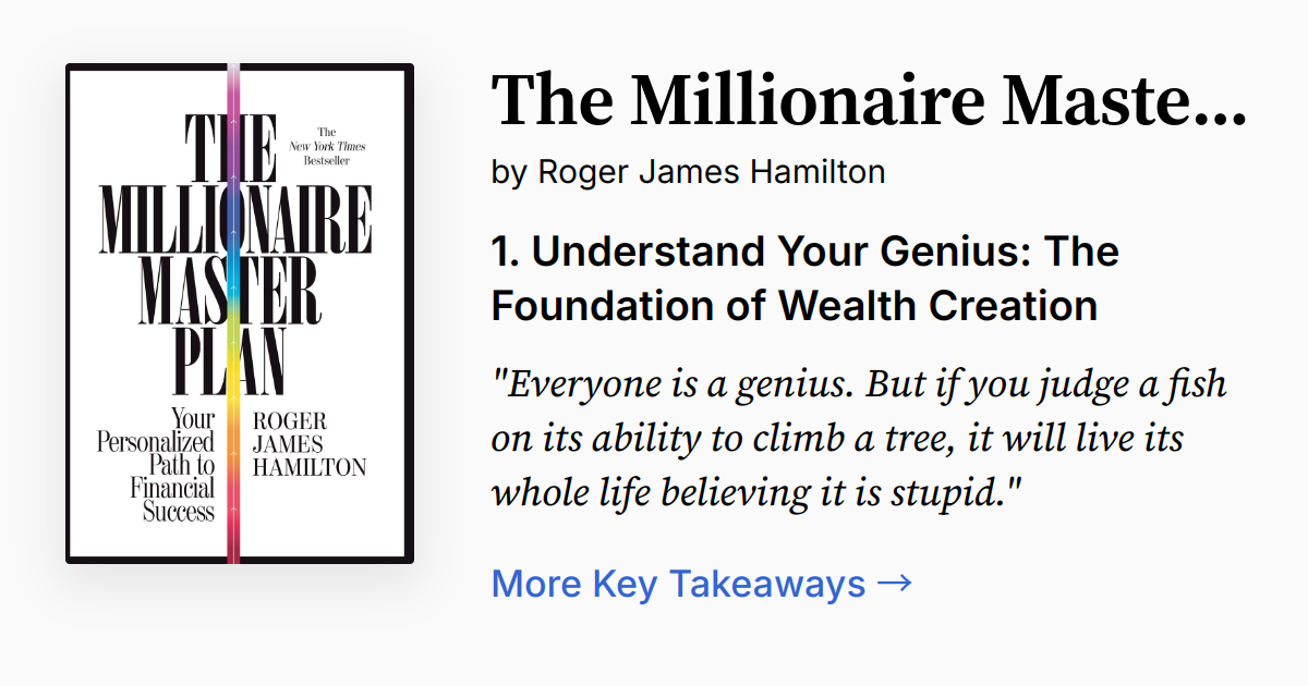 The Millionaire Master Plan | Summary, Quotes, FAQ, Audio