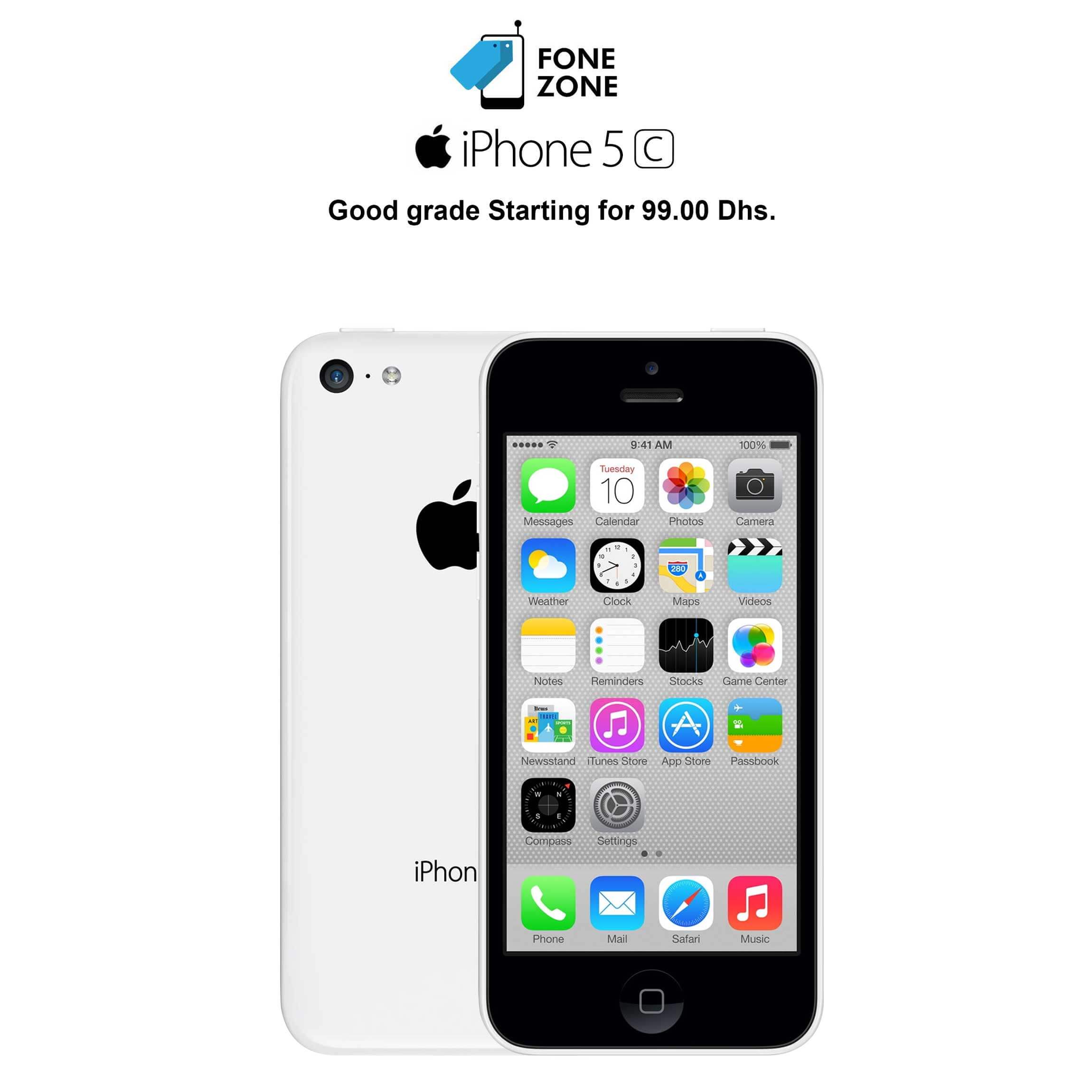 Apple iPhone 5c 32GB White B Grade | 1-2-4mp,1000-1999-mah,199-399