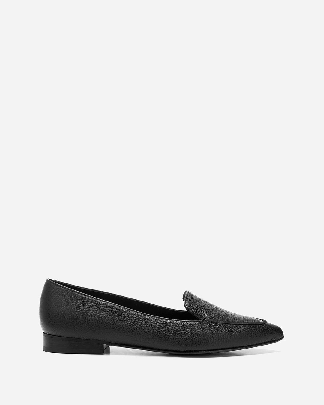 Alex Grained Leather Black Loafer – Flattered