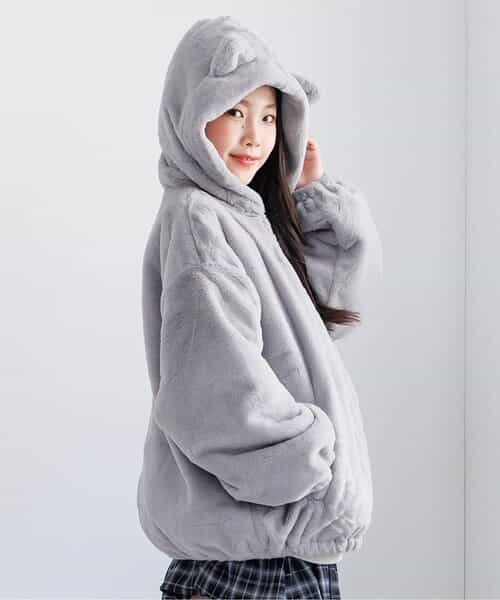 ☆SALE☆ネコミミBIGエコファーアウター（G502075）|algy（アルジー