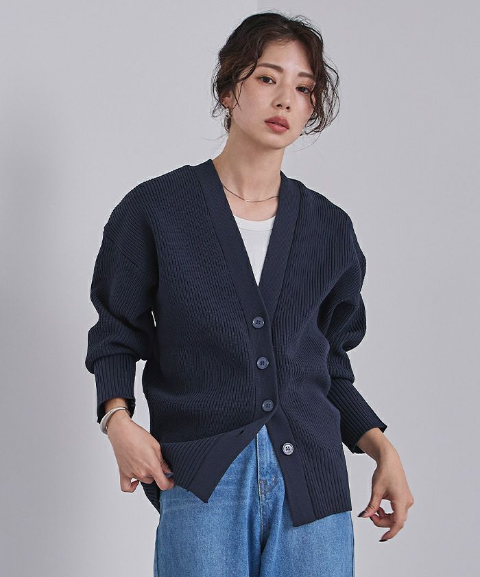 Vネックボリュームスリーブニットカーディガン | ur's（ユアーズ）