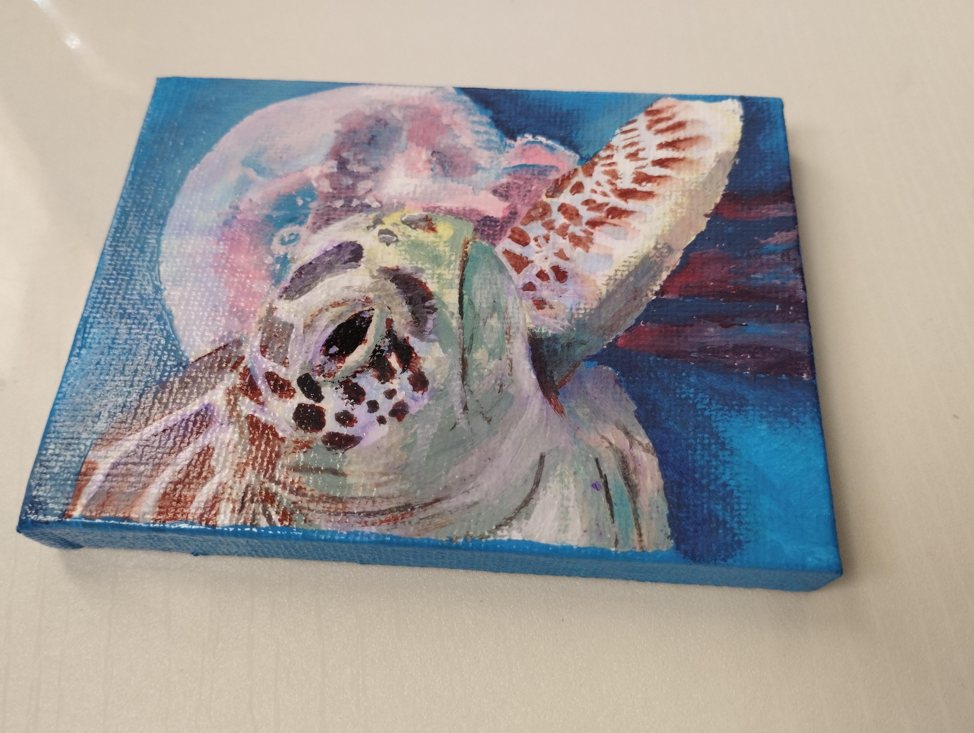 絵画の通販、購入ならFROM ARTIST/作品名：亀とクラゲ/作家名：しろまろ