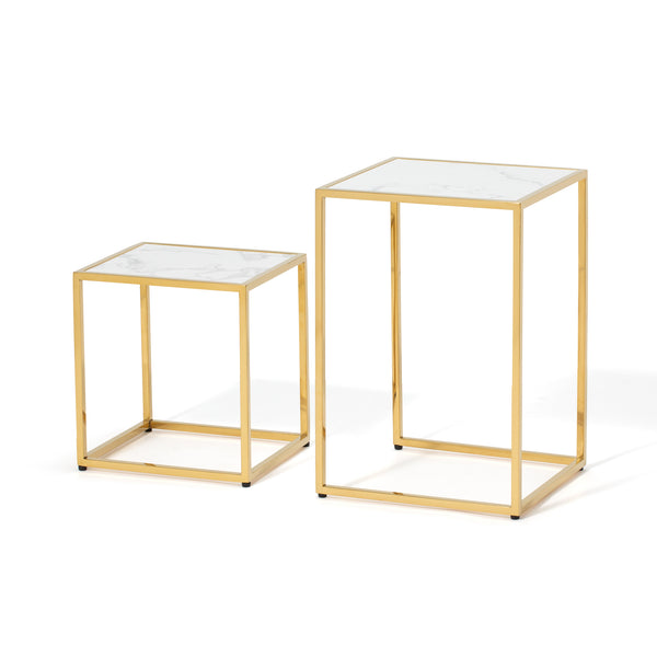 レーヌ ネストテーブル S マーブル×ゴールド | Francfranc（フラン