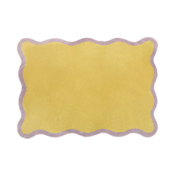 ウェーブ フレーム ラグ M 2000×1400 イエロー×パープル | Francfranc